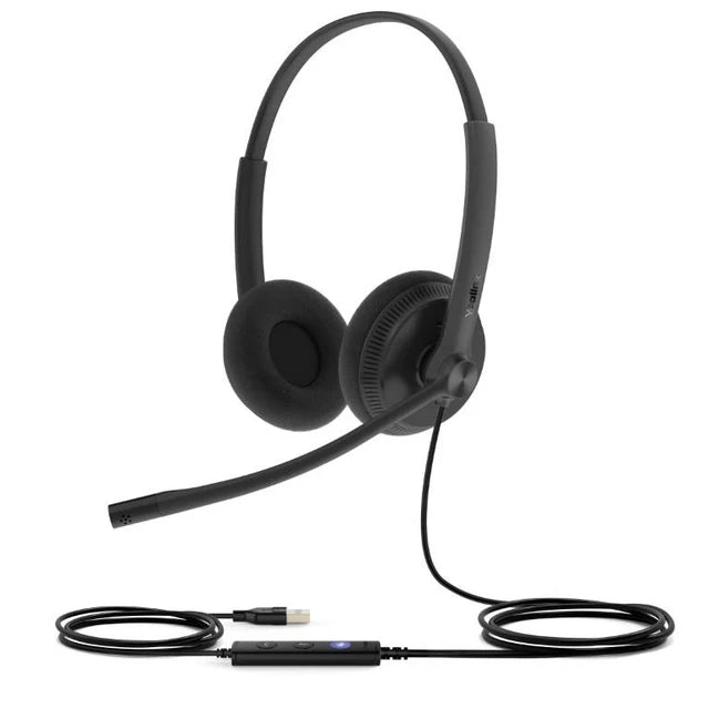 YEALINK - UH34 Lite STEREO Headset, Corded USB-A with in-line volume control, Foam ear cushions (Mircosoft Teams Version)