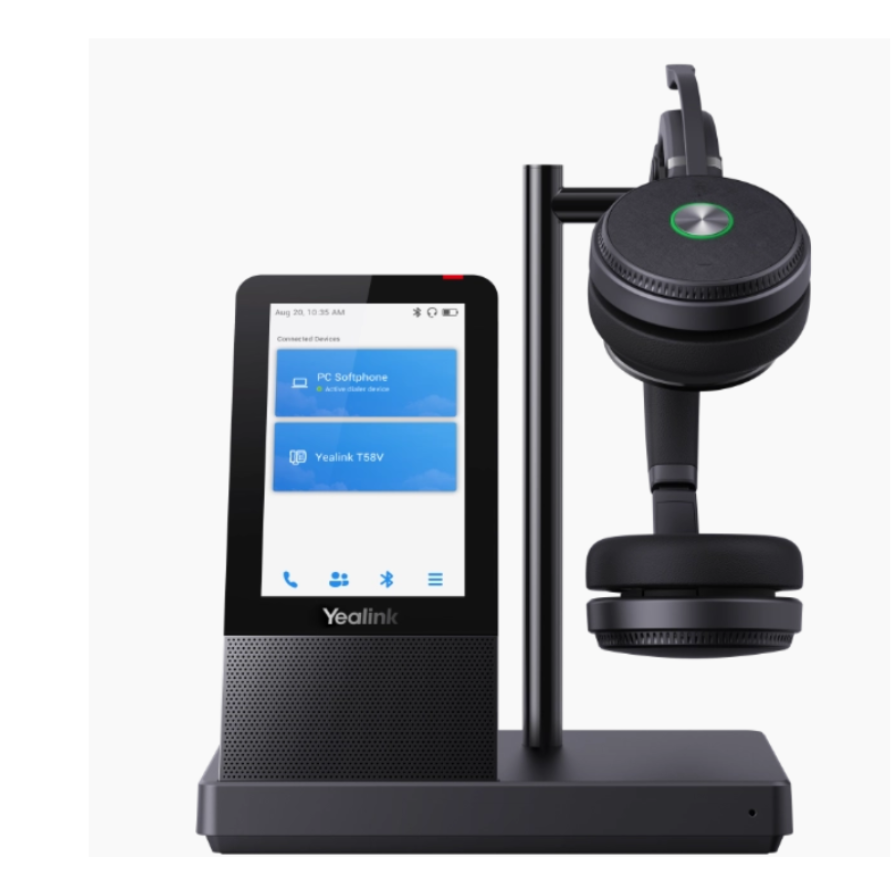 YEALINK - WH66 Dual Teams USB-A, Wireless DECT and Bluetooth-PC/IP/Mobile Phone, Touch Screen, On the ear wearing style-Teams