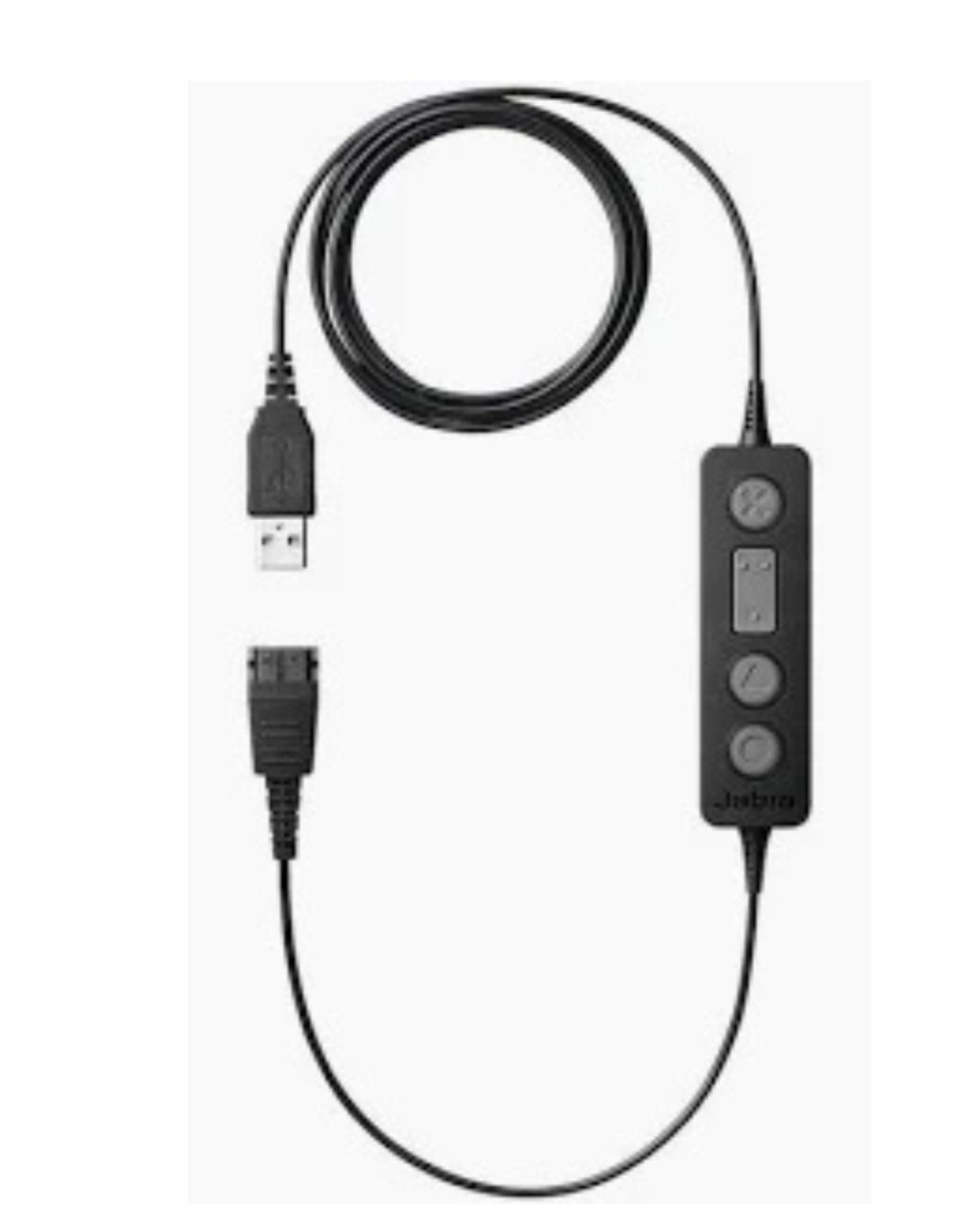 Jabra Link 260, USB enabler QD to USB, Plug & Play connection for corded Jabra Headsets with PC-based Audio- and voice applications, Call Control button MS