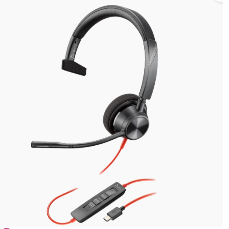 Poly Blackwire 3310 Microsoft Teams Certified USB-A Headset