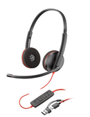 Poly Blackwire 3220 Stereo USB-C Headset +USB-C/A Adapter (Bulk)