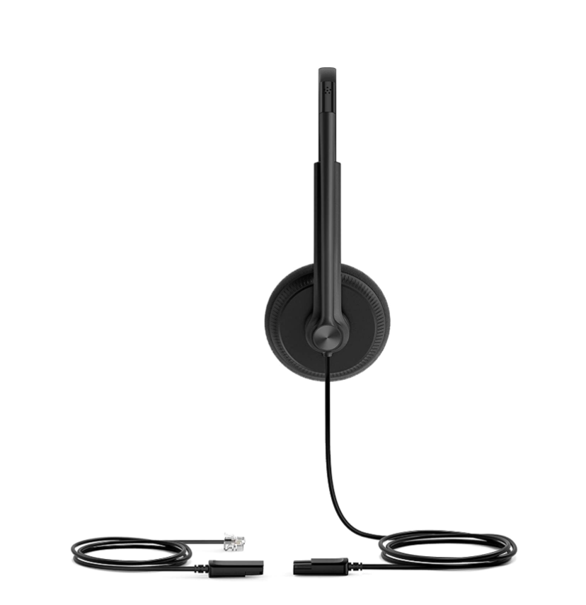 YEALINK - YHS34 Lite Mono Corded headset, On the ear wearing style, Including QD-RJ9 cable, Foam ear cushions