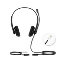 YEALINK - YHS34 Lite Dual Corded headset, On the ear wearing style, Including QD-RJ9 cable, Foam ear cushions