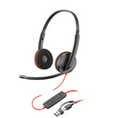 Poly Blackwire C3215 MONO Corded Headset (USB-C) + 3.5mm Plug + USB-C/A Adapter (UC & Microsoft)