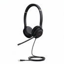 YEALINK - UH37 Dual Teams USB-A, Corded USB with mute, call and volume control on the headset, On the ear wearing style, Leather ear cushions-Teams