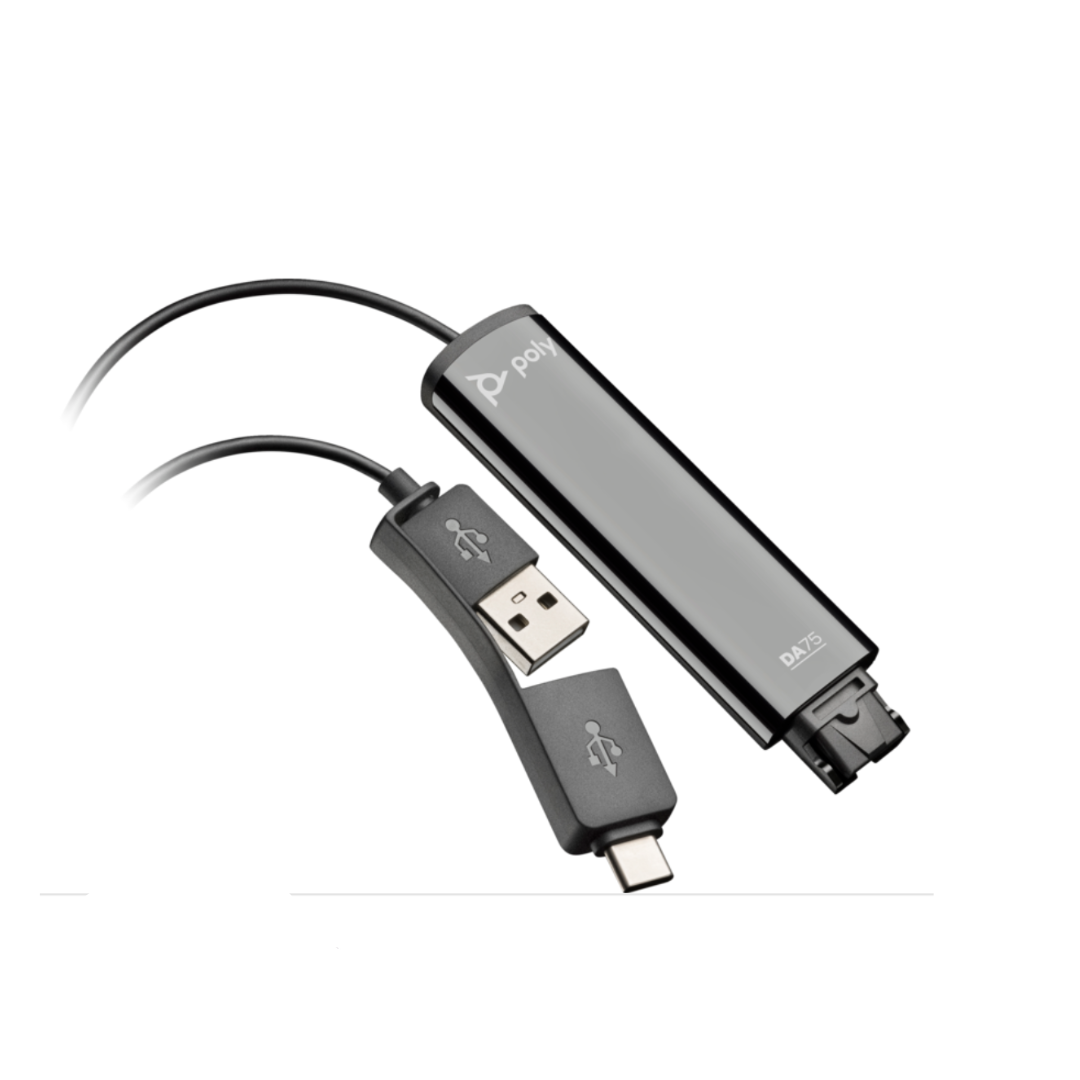 Poly DA75 USB-to-Headset QD Audio Processor (4 pin) (USB-A and USB-C)