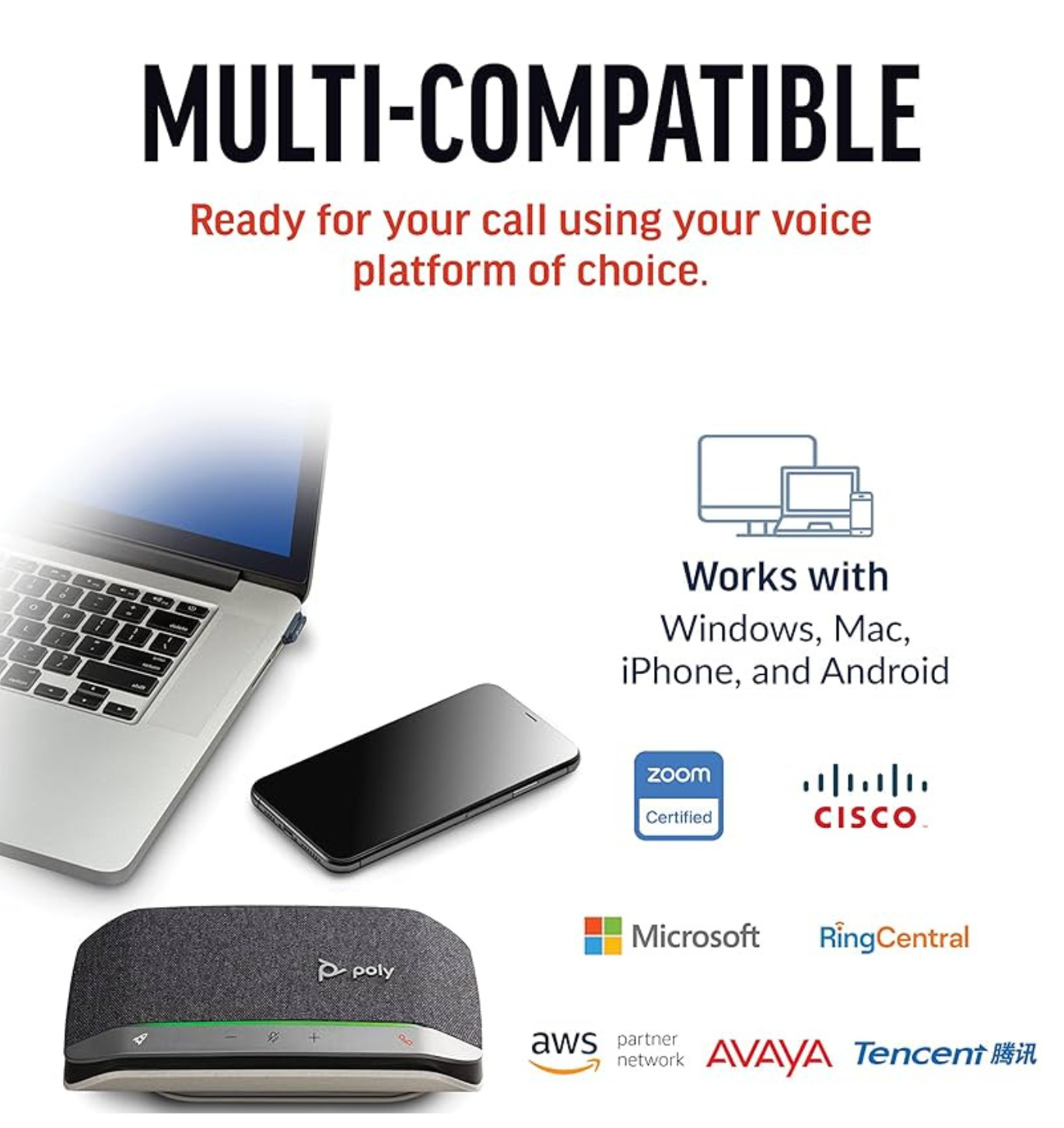 Poly Sync 20+ Speakerphone with USB C Dongle (UC Version)