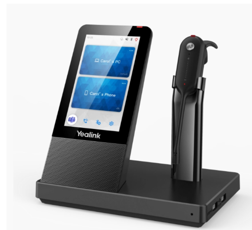 YEALINK - WH67 Teams USB-A, Wireless DECT and Bluetooth-PC/IP/Mobile Phone, Touch Screen, Ear hook wearing style optional-Teams