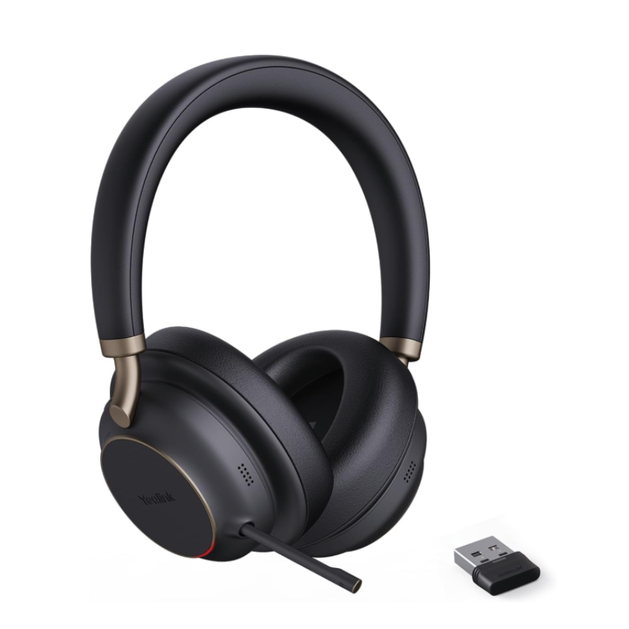 YEALINK - BH76 Plus Teams Black USB-C/A, Wireless Bluetooth, Dual, On/Over the ear wearing style optional , ANC, USB C to A Dongle Included-Teams