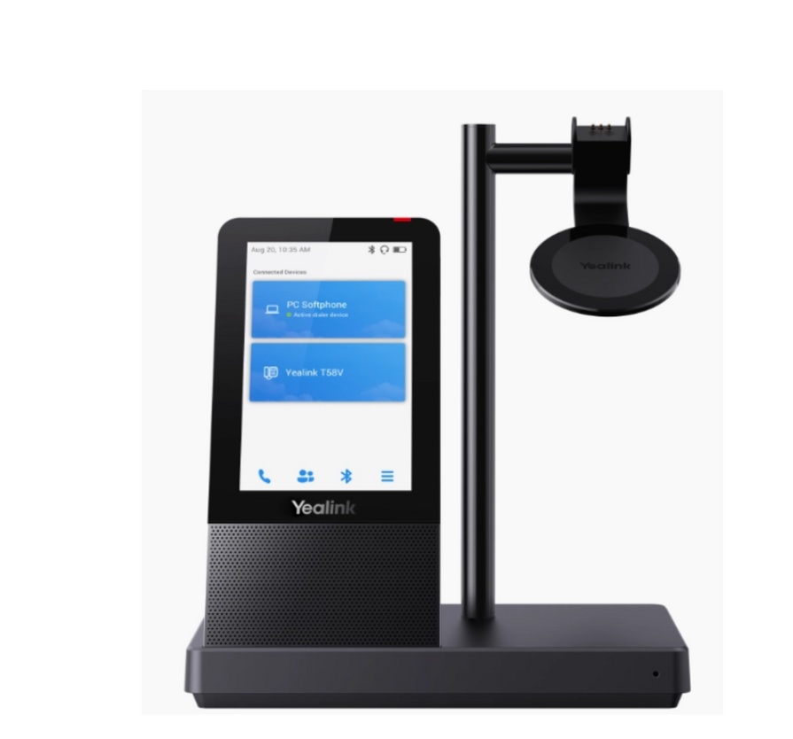 YEALINK - WH66 Dual Teams USB-A, Wireless DECT and Bluetooth-PC/IP/Mobile Phone, Touch Screen, On the ear wearing style-Teams