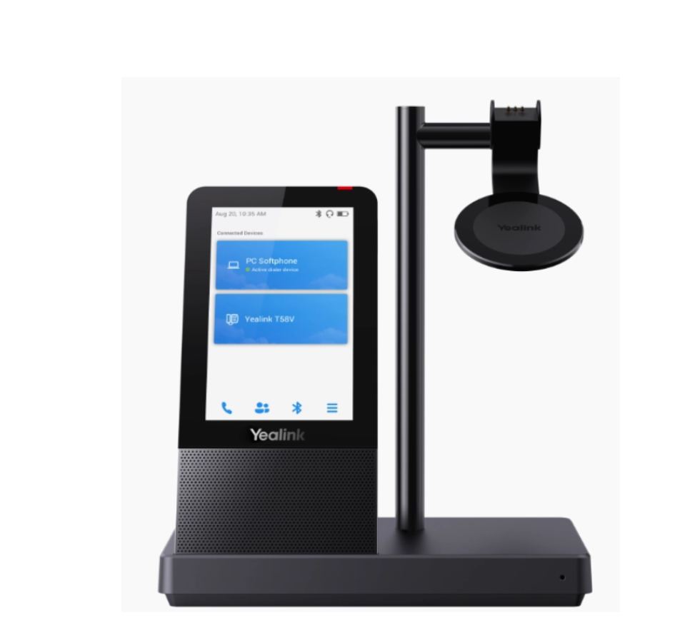 YEALINK - WH66 Dual Teams USB-A, Wireless DECT and Bluetooth-PC/IP/Mobile Phone, Touch Screen, On the ear wearing style-Teams