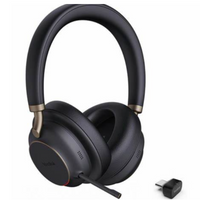 YEALINK - BH76 Plus Teams Black USB-C/A, Wireless Bluetooth, Dual, On/Over the ear wearing style optional , ANC, USB C to A Dongle Included-Teams