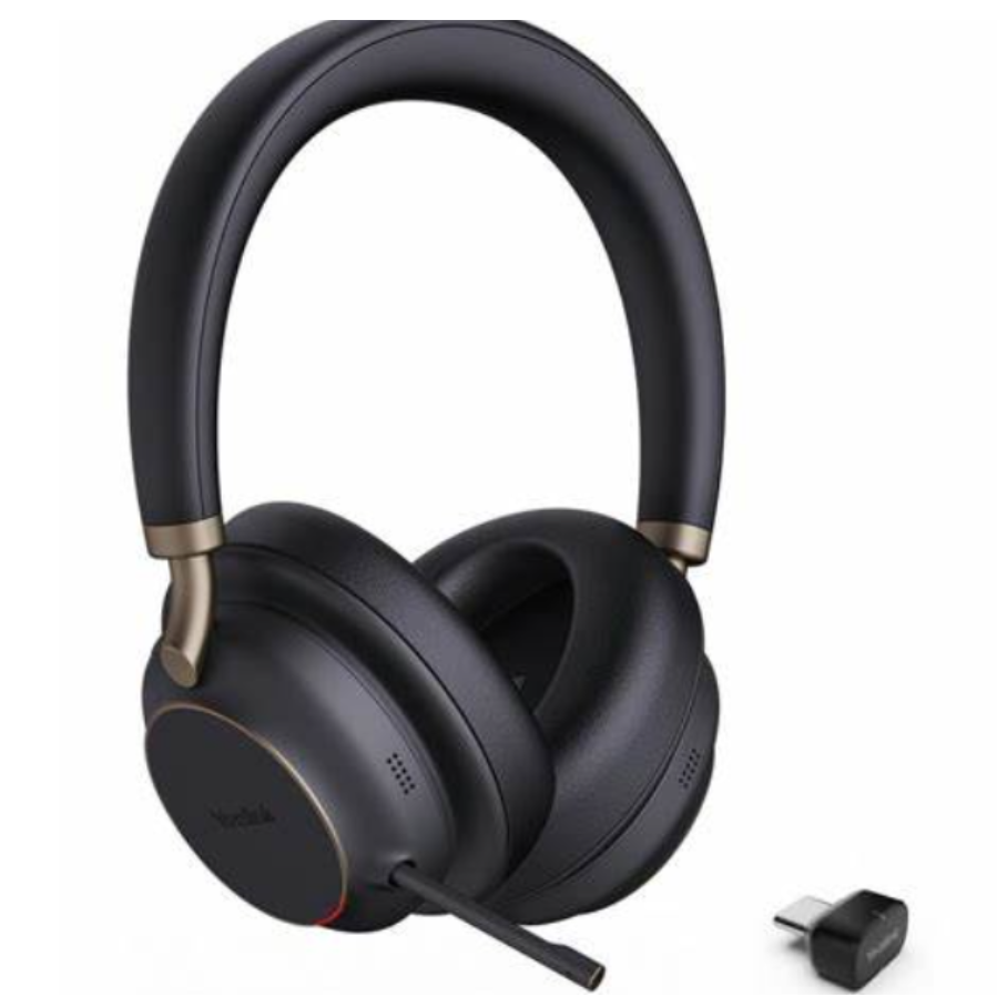 YEALINK - BH76 Plus Teams Black USB-C/A, Wireless Bluetooth, Dual, On/Over the ear wearing style optional , ANC, USB C to A Dongle Included-Teams