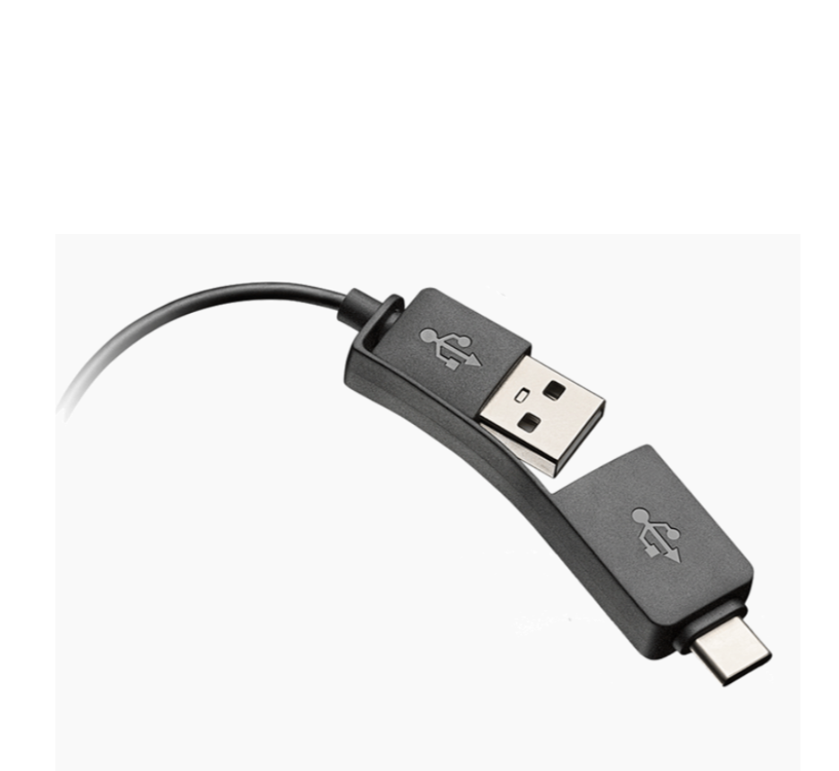Poly - DA85 MS USB-to-Headset QD Audio Processor (4 pin) (inline controls) (USB-A and USB-C)
