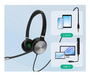 YEALINK - YHS36 Dual Corded headset, On the ear wearing style, Including QD-RJ9 cable, Leather ear cushions