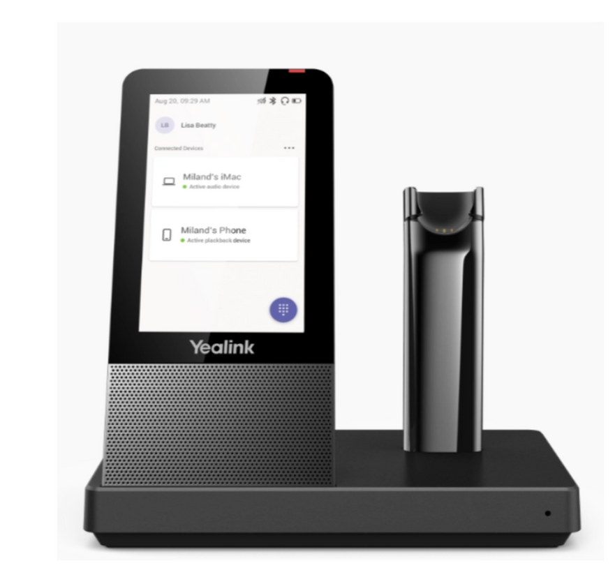 YEALINK - WH67 Teams USB-A, Wireless DECT and Bluetooth-PC/IP/Mobile Phone, Touch Screen, Ear hook wearing style optional-Teams