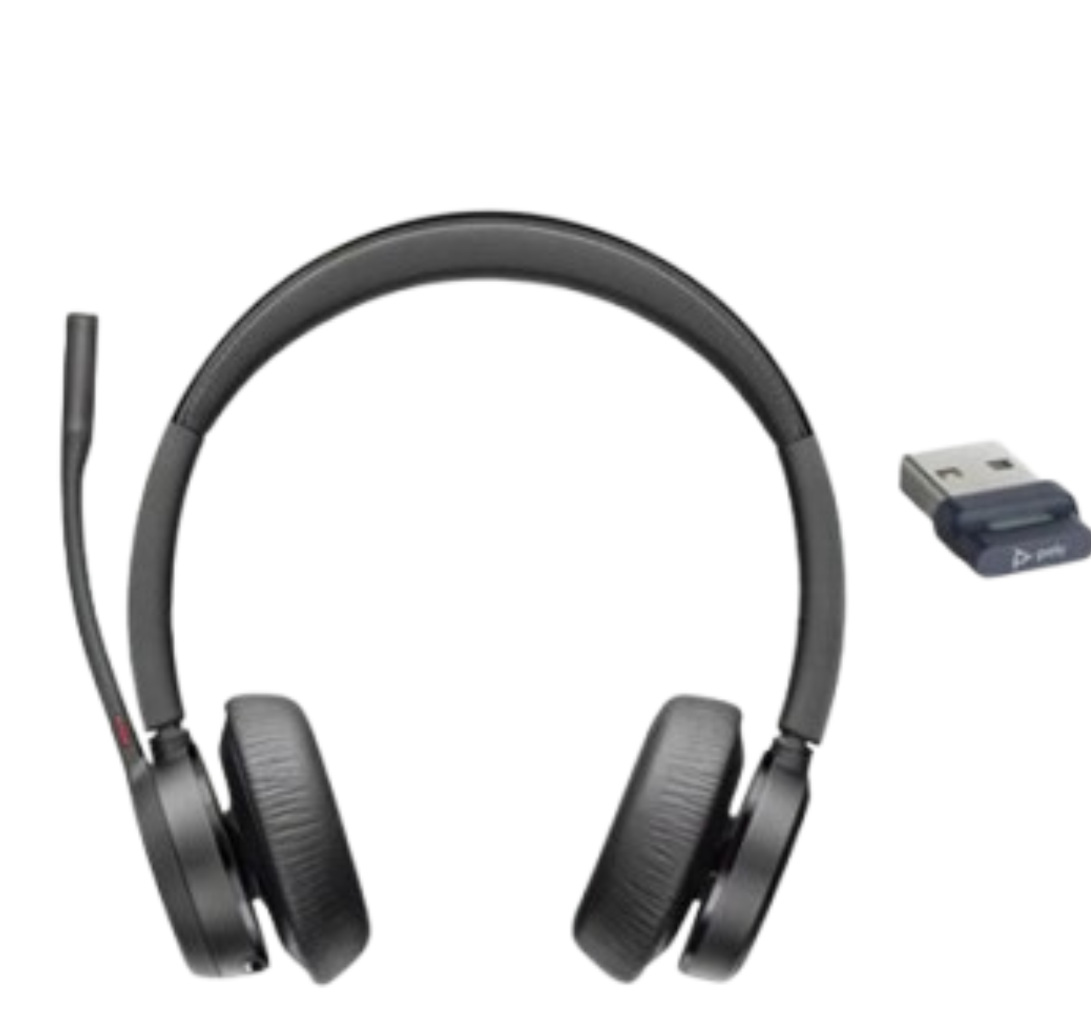 Poly Voyager 4320 UC Stereo USB-A Headset +BT700 USB-A Adapter +Charging Stand