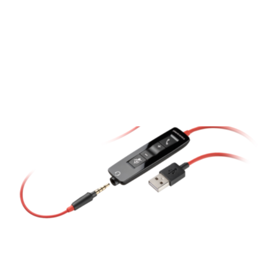 Poly Blackwire 5220 Stereo USB-C Headset +3.5mm Plug +USB-C/A Adapter (Bulk)