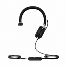 YEALINK - UH38 Mono Teams USB-C, Corded USB or Bluetooth headset/Excluding Battery, On the ear wearing style,  Leather ear cushions-Teams