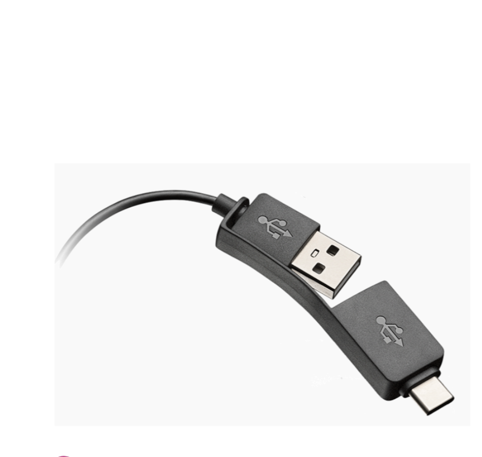 Poly - DA85 UC USB-to-Headset QD Audio Processor (4 pin) (inline controls) (USB-A and USB-C)