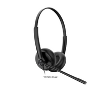 YEALINK - UH34 Dual Teams USB-A, Corded USB with mute, call and volume control on the cord, On the ear wearing style, Leather ear cushions-Teams