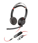 Poly Blackwire 5220 Stereo USB-C Headset +3.5mm Plug +USB-C/A Adapter (Bulk)