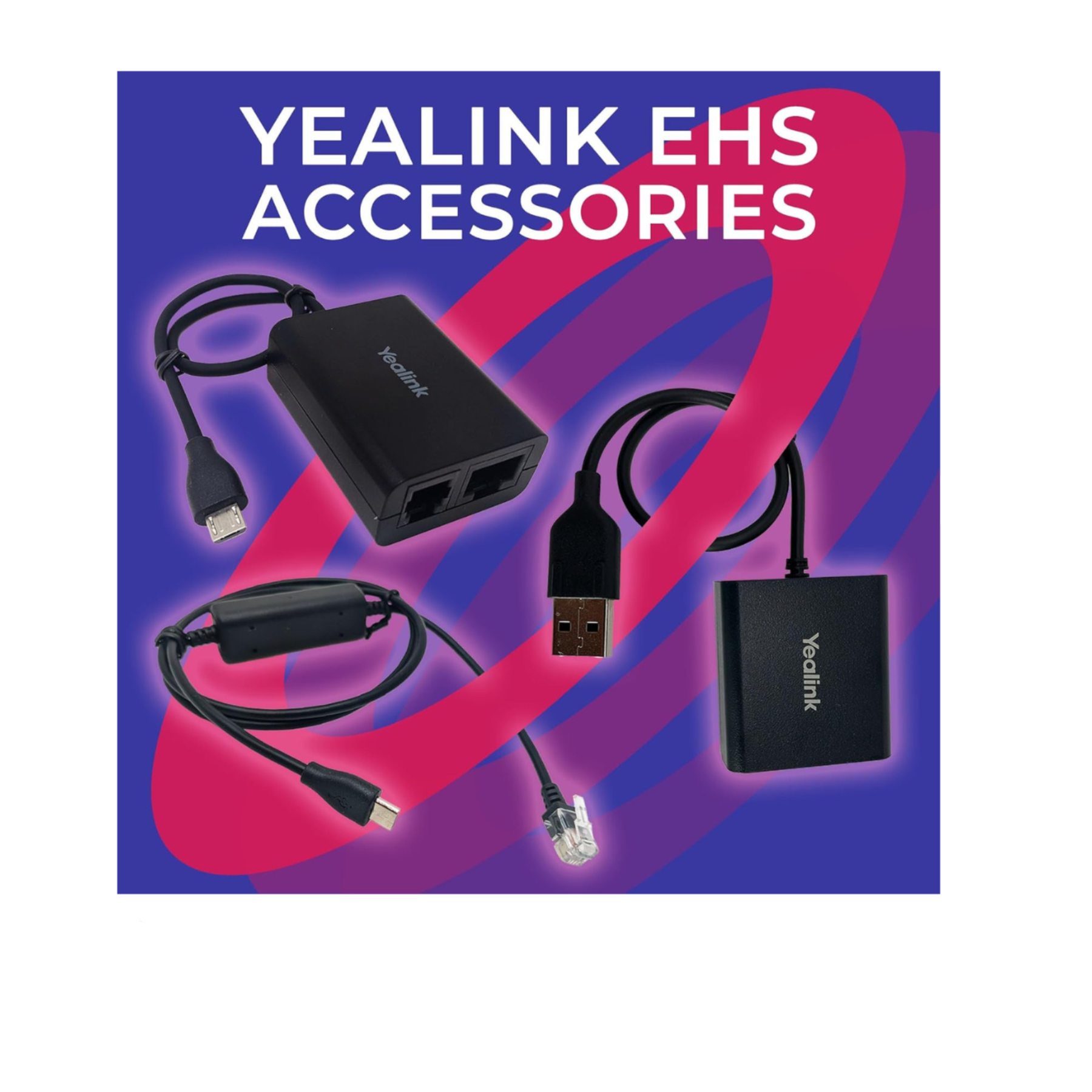 Yealink EHS60 Headset Adapter – Advanced Electronic Hook Switch (EHS) for DECT Headsets