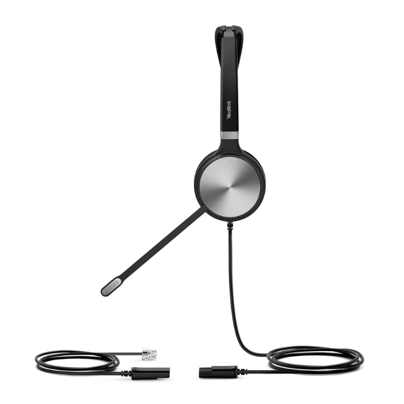 YEALINK - YHS36 Mono Corded headset, On the ear wearing style, Including QD-RJ9 cable, Leather ear cushions