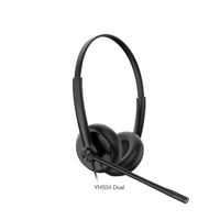 YEALINK - UH34 SE Dual Teams USB-C, Corded USB with mute, call and volume control on the cord, On the ear wearing style, Including 3.5mm-USB, Leather ear cushions-Teams