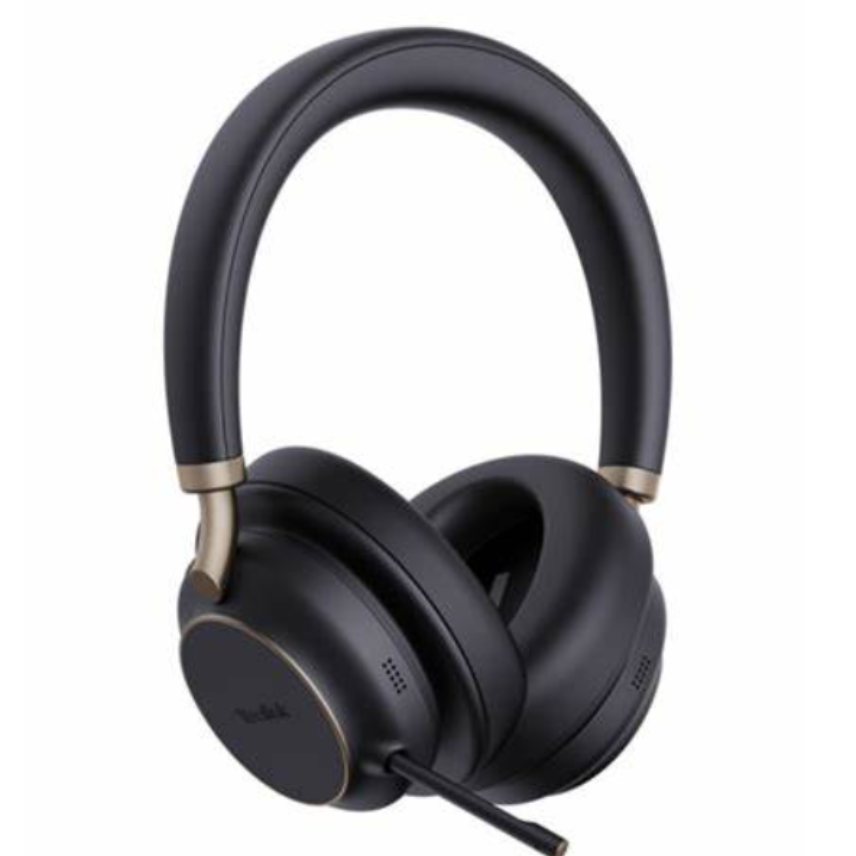 YEALINK - BH76 Plus Teams Black USB-C/A, Wireless Bluetooth, Dual, On/Over the ear wearing style optional , ANC, USB C to A Dongle Included-Teams