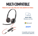 Poly Blackwire 3225 Stereo USB-C Headset +3.5mm Plug +USB-C/A Adapter (Bulk)