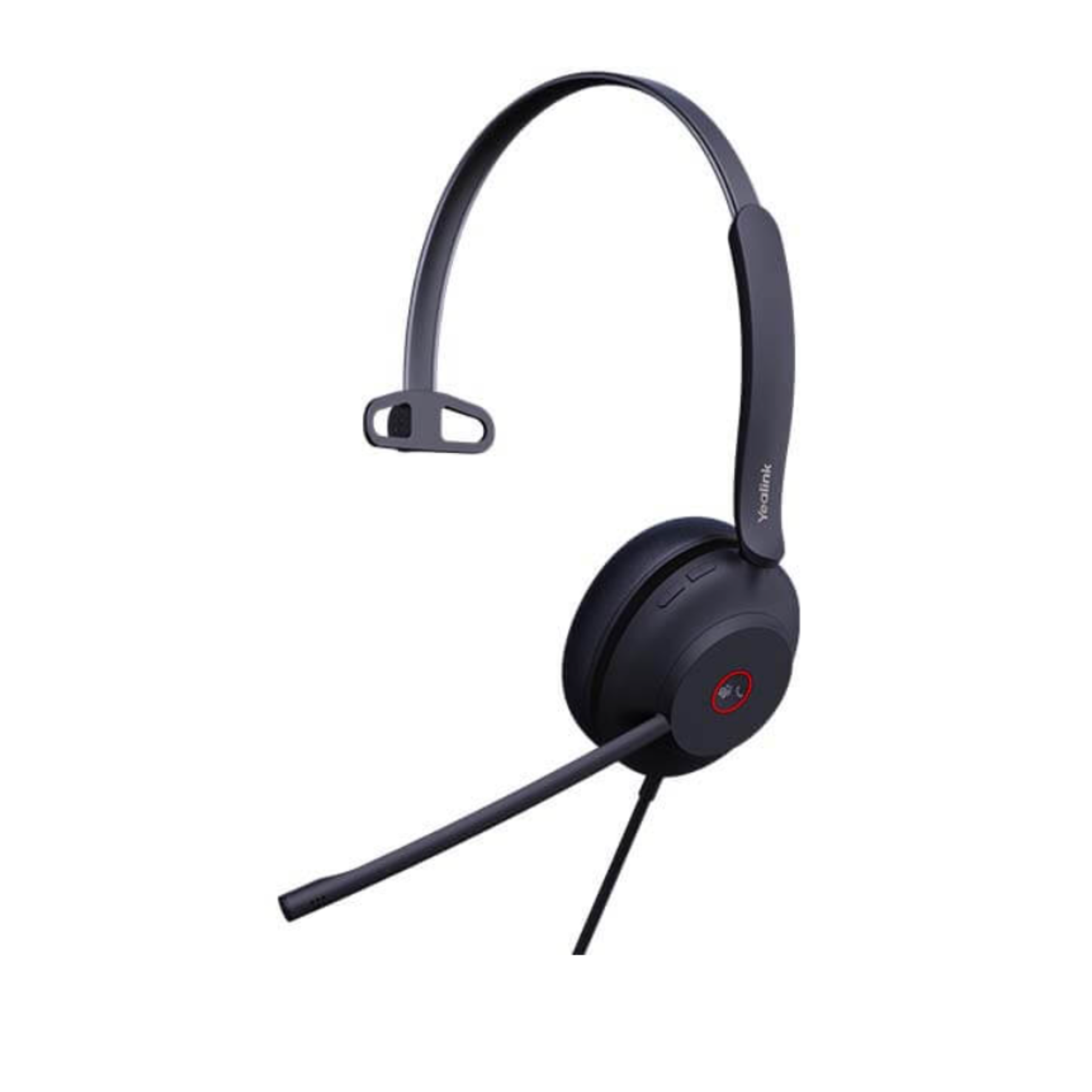 YEALINK - UH37 Mono Teams USB-A, Corded USB with mute, call and volume control on the headset, On the ear wearing style, Leather ear cushions-Teams