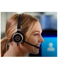 MONO headset ONLY for Jabra EVOLVE 40 UC with 3.5mm Jack (without USB Controller), headband, discret boomarm