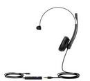 YEALINK - UH34 SE Mono Teams USB-C, Corded USB with mute, call and volume control on the cord, On the ear wearing style, Including 3.5mm-USB, Leather ear cushions-Teams