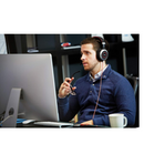 Jabra EVOLVE 80 UC Duo headset only with 3.5mm Jack (without USB Controller), headband, discret boomarm, active Noise Cancellation, Listen-In