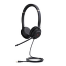 YEALINK - UH37 Dual Teams USB-A, Corded USB with mute, call and volume control on the headset, On the ear wearing style, Leather ear cushions-Teams