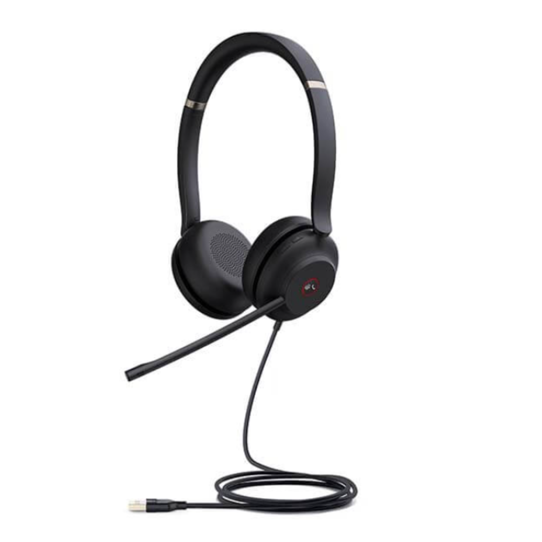 YEALINK - UH37 Dual Teams USB-A, Corded USB with mute, call and volume control on the headset, On the ear wearing style, Leather ear cushions-Teams