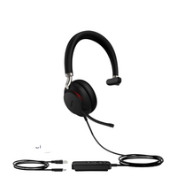 YEALINK - UH38 Mono Teams USB-A, Corded USB or Bluetooth headset/Excluding Battery, On the ear wearing style,  Leather ear cushions-Teams