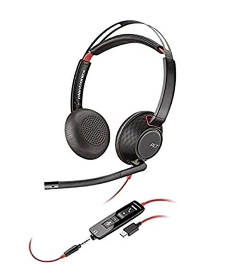 Poly Blackwire 5220 Stereo USB-C Headset +3.5mm Plug +USB-C/A Adapter (Bulk)