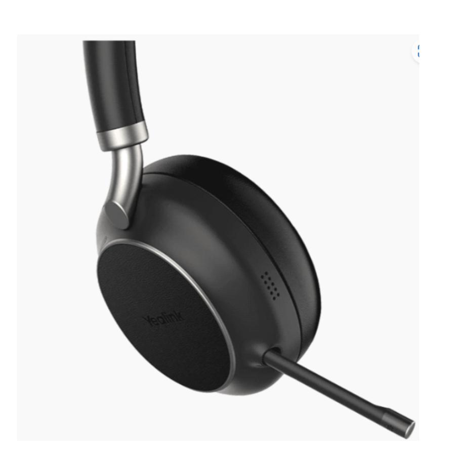 YEALINK - BH76 with Charging Stand Teams Black USB-A, Wireless Bluetooth, Dual, On the ear wearing Style, ANC, USB-A Dongle Included-Teams