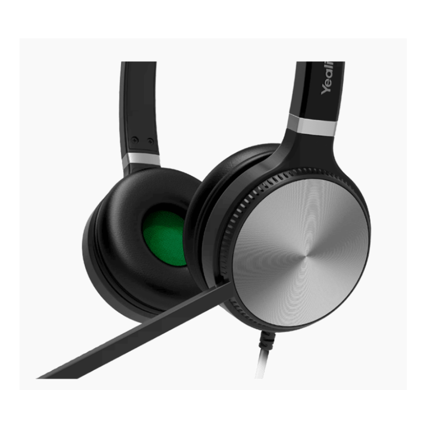 YEALINK - YHS36 Dual Corded headset, On the ear wearing style, Including QD-RJ9 cable, Leather ear cushions