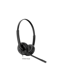 YEALINK - YHS34 Lite Dual Corded headset, On the ear wearing style, Including QD-RJ9 cable, Foam ear cushions