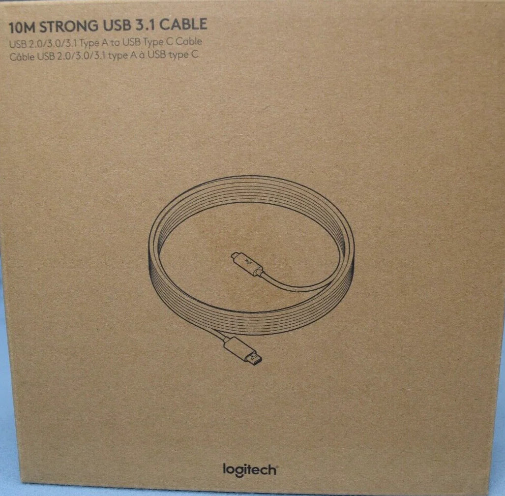 LOGITECH - Strong USB 3.1 CABLE - Graphite - USB -10M AOC CABLE