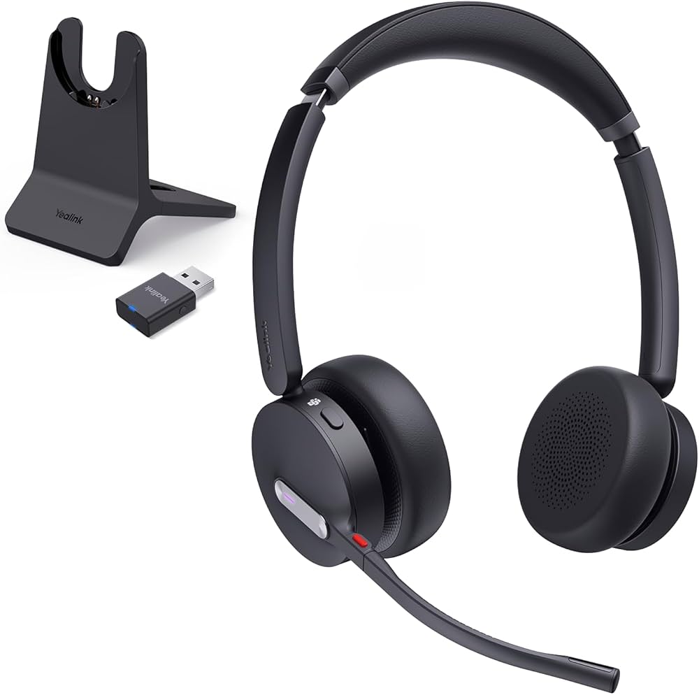 YEALINK - WH64 HYBRID STEREO (Dect and Bluetooth) Headset, Connects to PC, IP Phone and Mobile, USB-C, without Base (Microsoft)