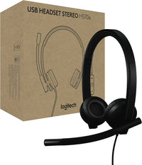 LOGITECH - H570e Stereo Headset - BLACK USB-A (Microsoft Teams)