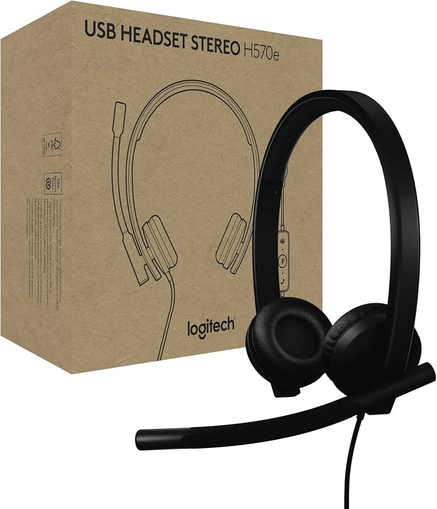LOGITECH - H570e Stereo Headset - BLACK USB-A (Microsoft Teams)