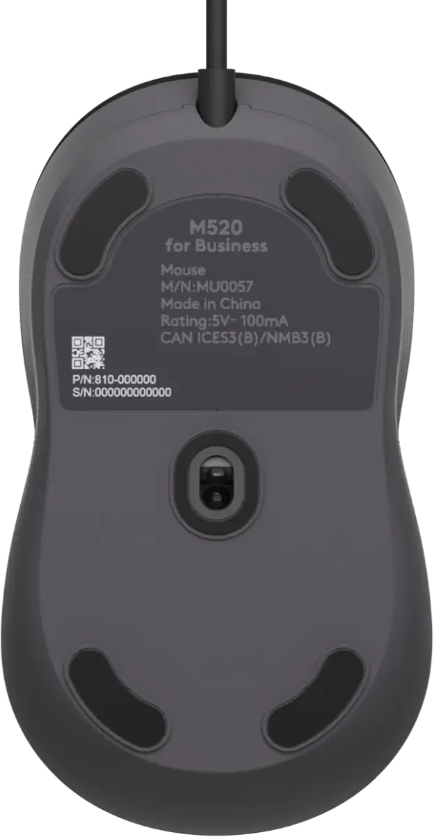 LOGITECH - M520 for Business - Graphite - USB-C