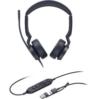 YEALINK - UH44 STEREO Teams USB-C/A-Corded USB with mute, call and volume control on the cord, On the ear wearing style, 2 mic noise cancellation, Leather ear cushions-Teams  