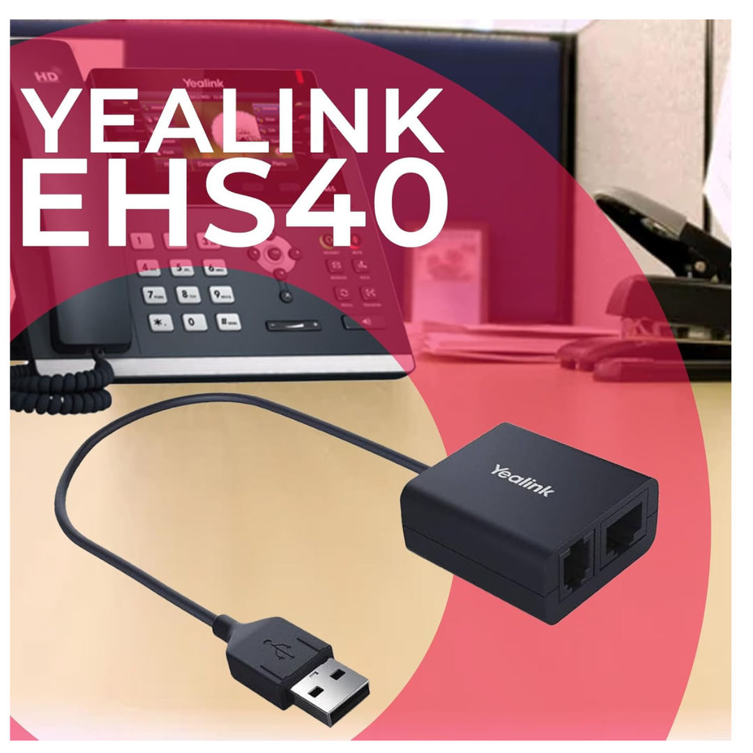 Yealink EHS40 Headset Adapter – Electronic Hook Switch (EHS) for Wireless Headsets