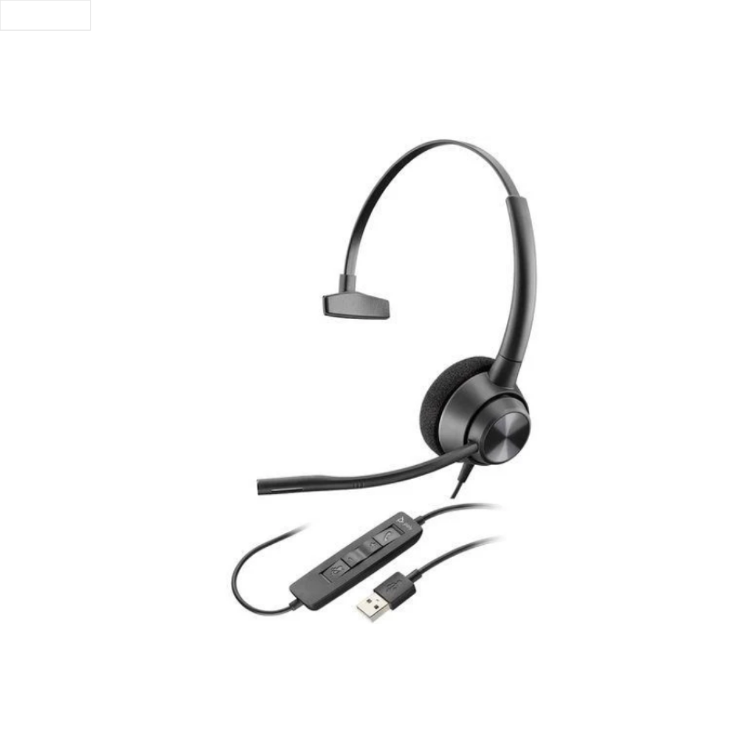 Poly - HW310 USB - Encore Pro MONO Wideband Headset (USB A hardwired) (Noise Cancelling)  TAA